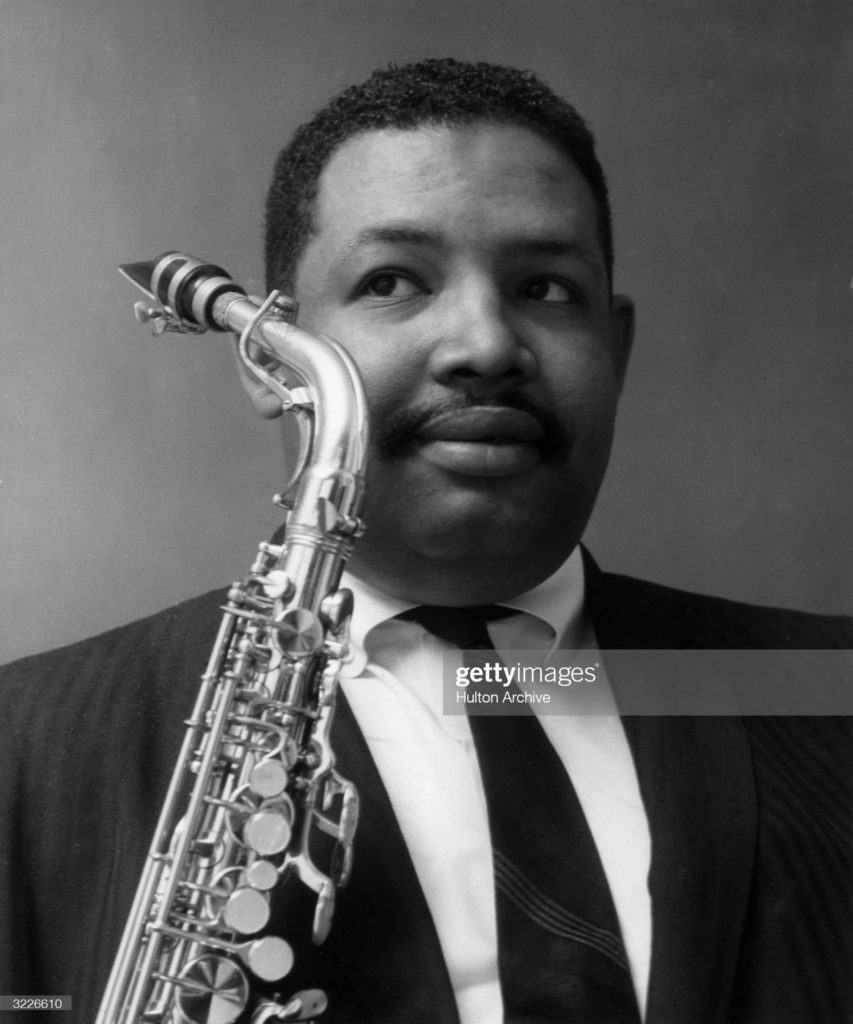 circa 1955:  Studio headshot portrait of African-American jazz musician Julian 'Cannonball' Adderley with a saxophone.  (Photo by Hulton Archive/Getty Images)