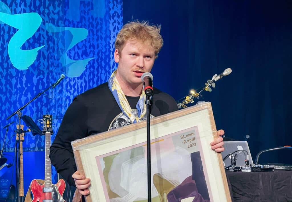 Aksel Røed ble overrasket med Vossa Jazz-prisen 2023. Foto: Vossa Jazz/Lars Finborud