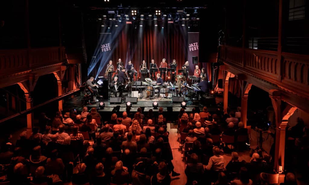 Trondheim Jazzorkester under jubileumskonserten på Jazzfest i mai 2025. Foto: Thor Egil Leirtrø/Jazzfest 