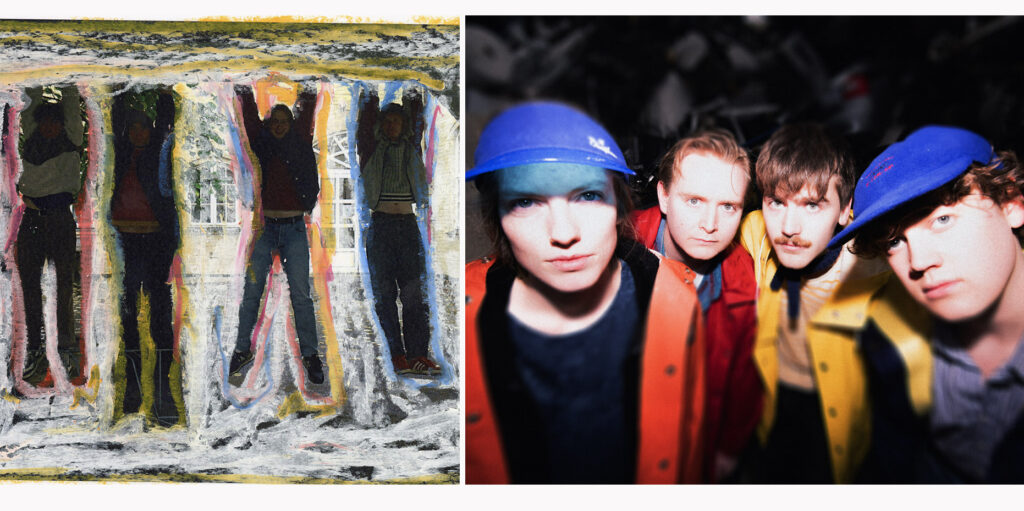 Sakte, fallende (bildegrafikk: Caroline Borge) og Madmax (foto: Sofie Berrefjord) spiller på Bergen Jazzforum 18. mars. 