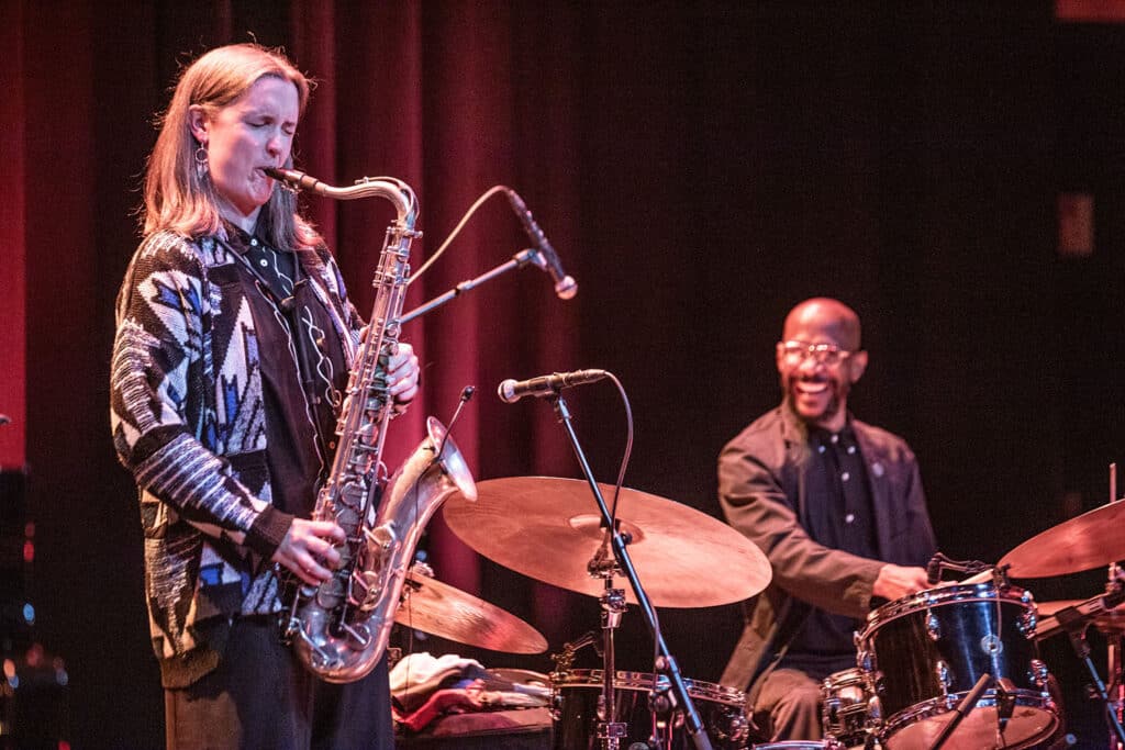 Hanna Paulsberg og Brian Blade. Foto: Recep Øzeke/Oslo Jazzfestival