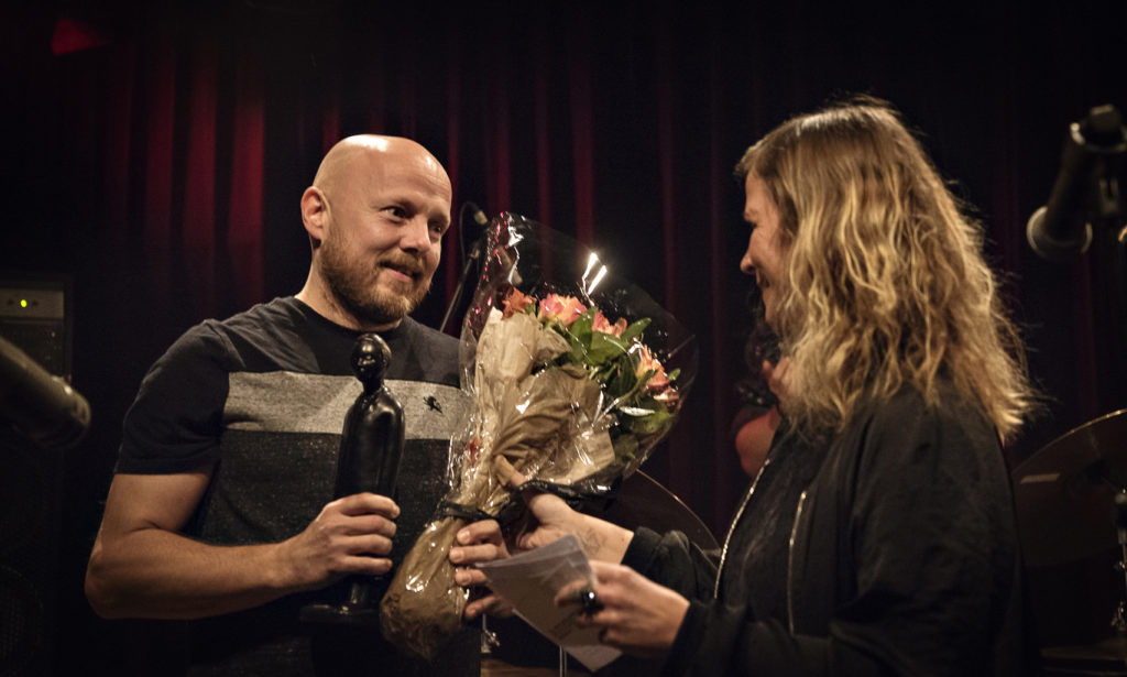 Ingebrigt Håker Flaten mottok Buddy-prisen for 2018 på Dokkhuset i Trondheim 23. februar 2019. Foto: Arne Hauge