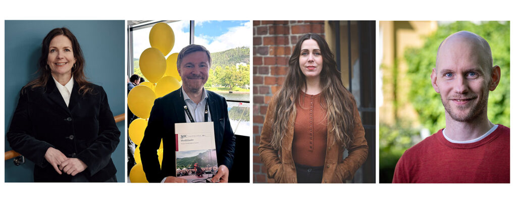 Fra venstre: Trude Storheim (foto: Foto: Ilja C. Hendel/KUD), Bjarne Dæhli (Foto: Nora Konstanse Hansen), Mariken Lauvstad (Foto: Siw Pessar) og Roman Linneberg Eliassen (Foto: Eivind Volder Rutle).