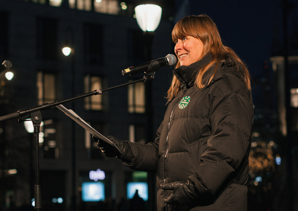 Daglig leder i Norsk jazzforum, Gry Bråtømyr, var blant appellantene under markeringen 