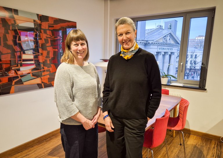 Gry Bråtømyr, daglig leder i Norsk jazzforum og Hege Munch Gundersen, administrerende direktør i Kopinor. Foto: Ayla Zwart/Kopinor