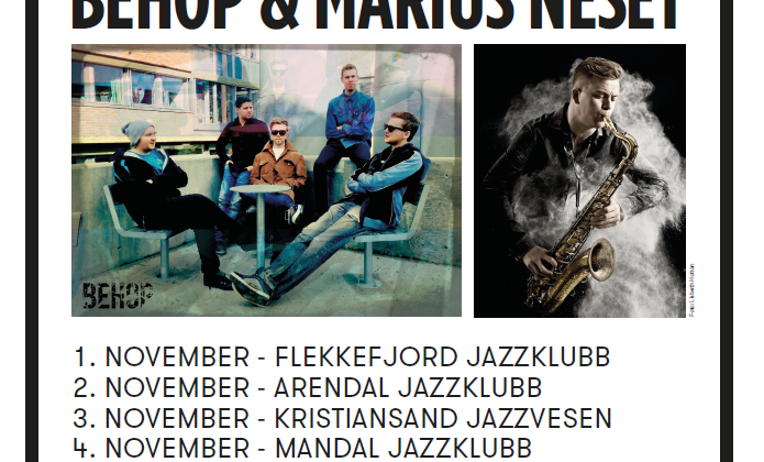 MONITOR-turné: BeHop + Marius Neset på Sørnorsk-turné 01.- 06. november