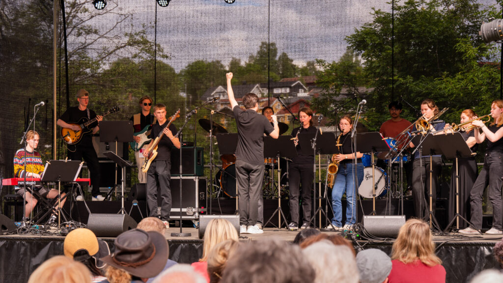 Buskerud ungdomsjazzorkester på Kongsberg jazzfestival 2024, foto: Birgit Fostervold