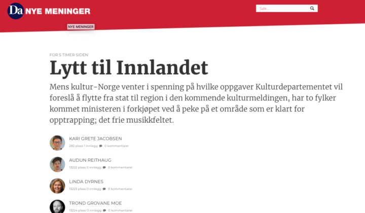 Leserinnlegg i Dagsavisen: Lytt til Innlandet