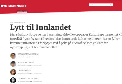 Leserinnlegg i Dagsavisen: Lytt til Innlandet