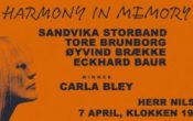 Harmony in memory : A tribute to Carla Bley. Med Tore Brunborg, Øyvind Brække og SSB